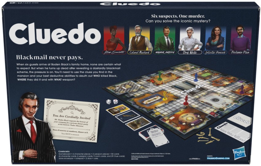 HASBRO GAMING Clue Board Game for Kids Ages 8+, Mystery & Detective Family  Game, 2-6 Players Board Game Accessories Board Game - Clue Board Game for Kids  Ages 8+, Mystery & Detective