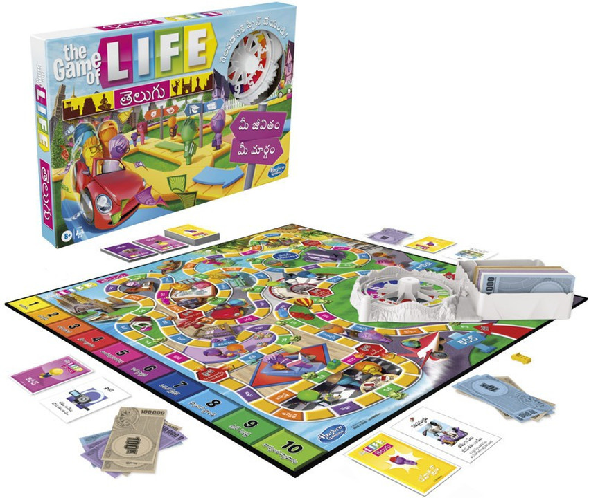 HASBRO GAMING The Game of Life Game in Telugu for Families and Kids Party Fun Board Game The Game of Life Game in Telugu for Families