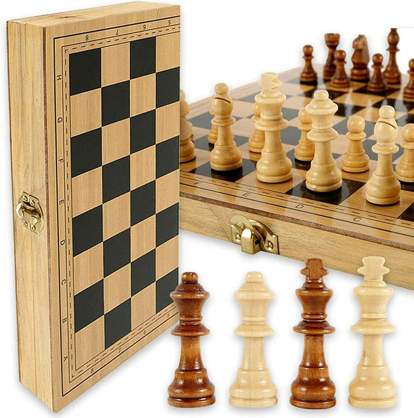 Frekky Premium Wooden Foldable Chess Board 13 Inch Indoor Outdoor Game 5 cm Chess Board