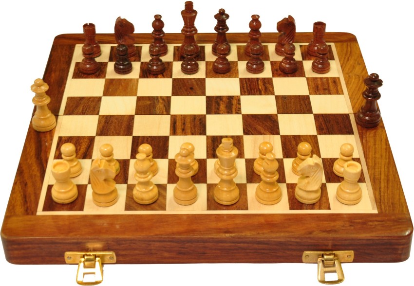 AMEROUS 12 x 12 Magnetic Wooden Chess Set for Kids and 6 up Age, 2 Bonus  Extra Queens, Folding Board with Storage Slots, Handmade Chess Pieces