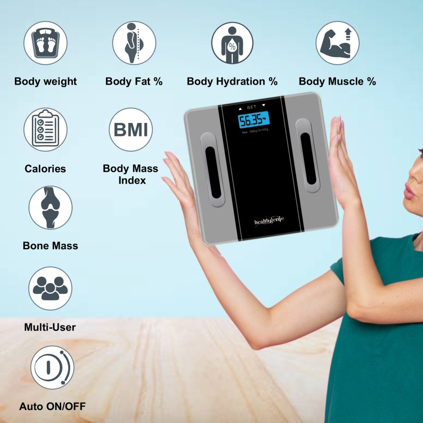 Handheld Body Fat Analyzer Calorie Bmi Measurement LCD Screen