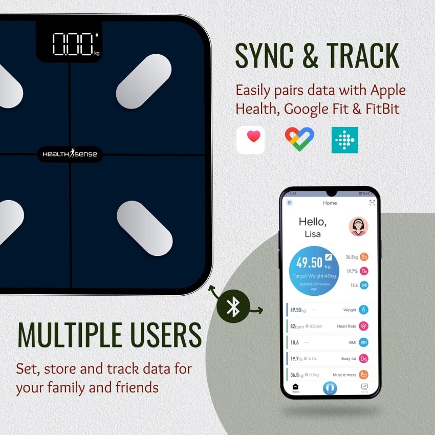 Health Sense FITDAYS SMART BLUETOOTH SCALE Body Fat Analyzer - Health Sense  