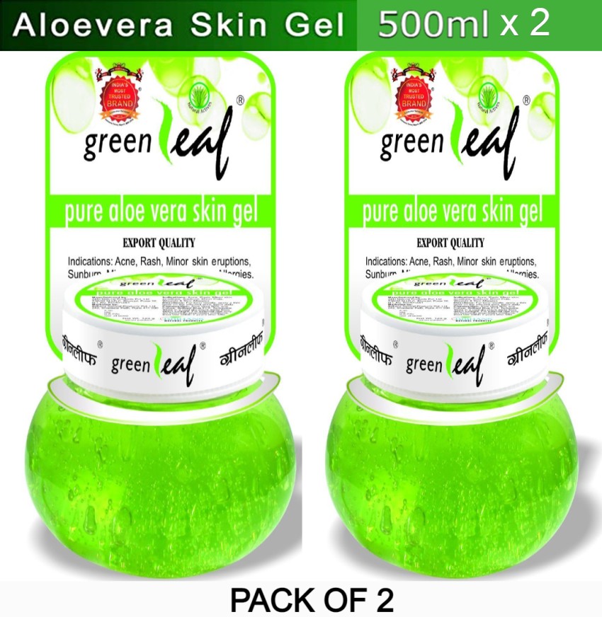 GREENLEAF Pure Aloe Vera Skin Gel - (Pack Of 2, 500ml Each) Face Wash -  Price in India, Buy GREENLEAF Pure Aloe Vera Skin Gel - (Pack Of 2, 500ml  Each) Face