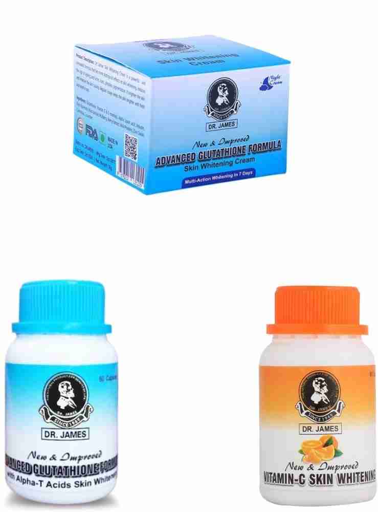 DR. JAMES Glutathione Vitamin C and Cream Skin Whitening Combo