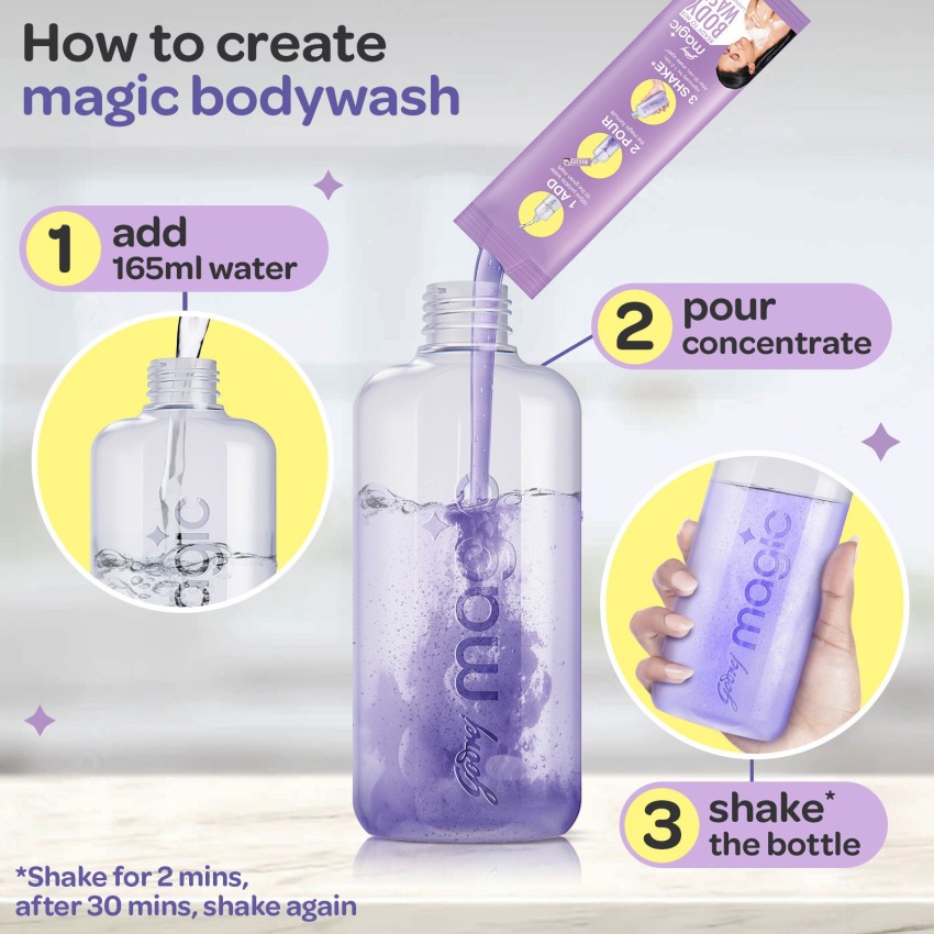 Godrej Magic Ready to Mix Body Wash Lavender Combi pack (Bottle + Refill)