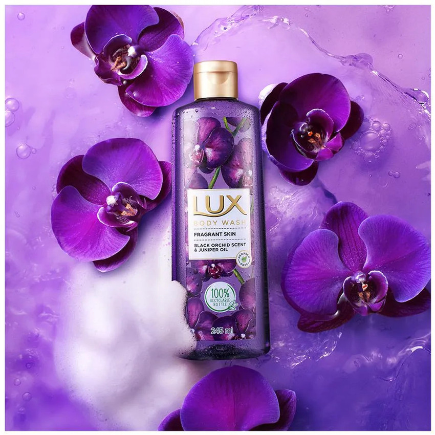LUX Black Orchid Fragrance Juniper Oil Bodywash Shower Gel