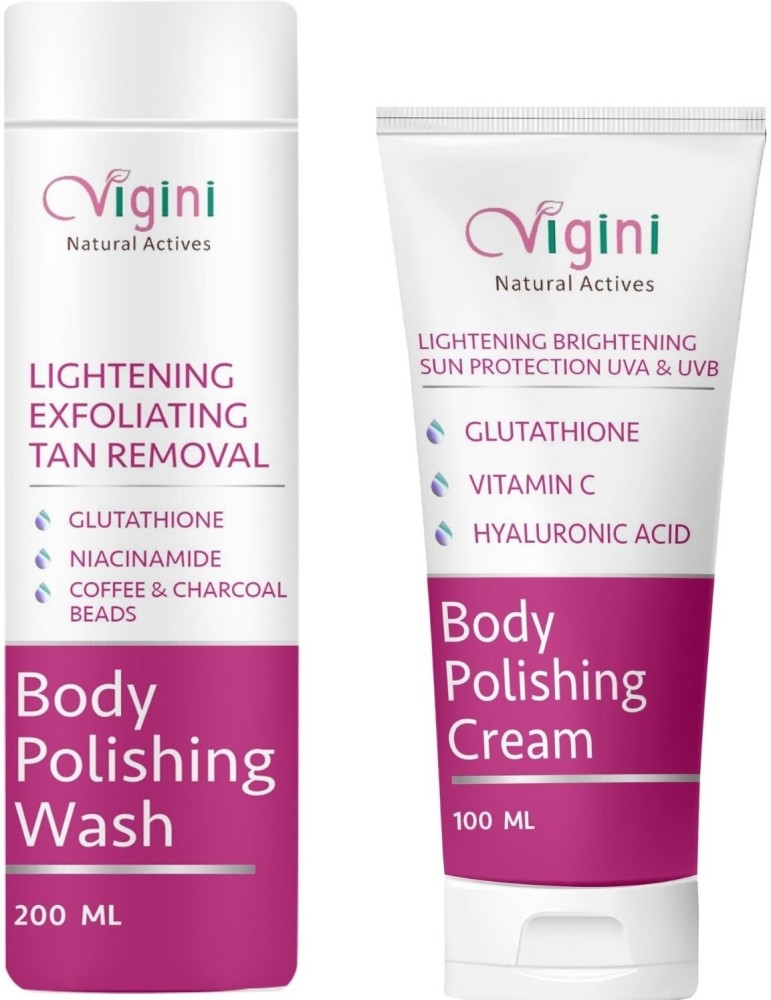 Vigini Skin Whitening Lightening Brightening Body Polishing Exfoliator Kit Men Women