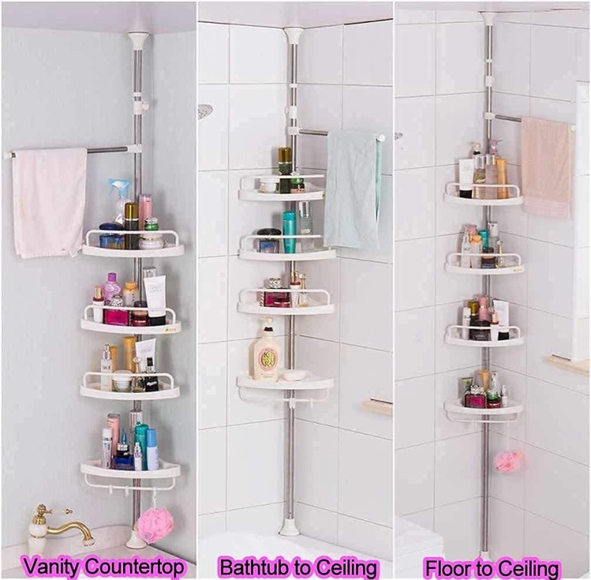 Brrnoo Telescopic Shower Corner Shelf 4-Tier Bathroom 63'' -118