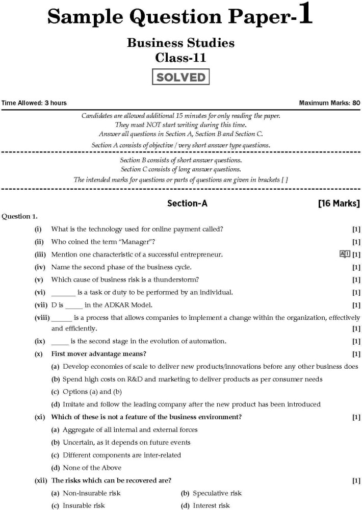 61 Sample Paper Bank - Commerce Stream: ISC Class 11 for 2021 Examination  (Model Specimen Papers) (Sample Papers)