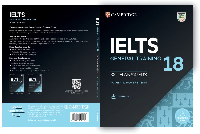 IELTS 18 General Training Student's Book with Answers with Audio with  Resource Bank: Buy IELTS 18 General Training Student's Book with Answers  with Audio with Resource Bank by Cambridge University Press at