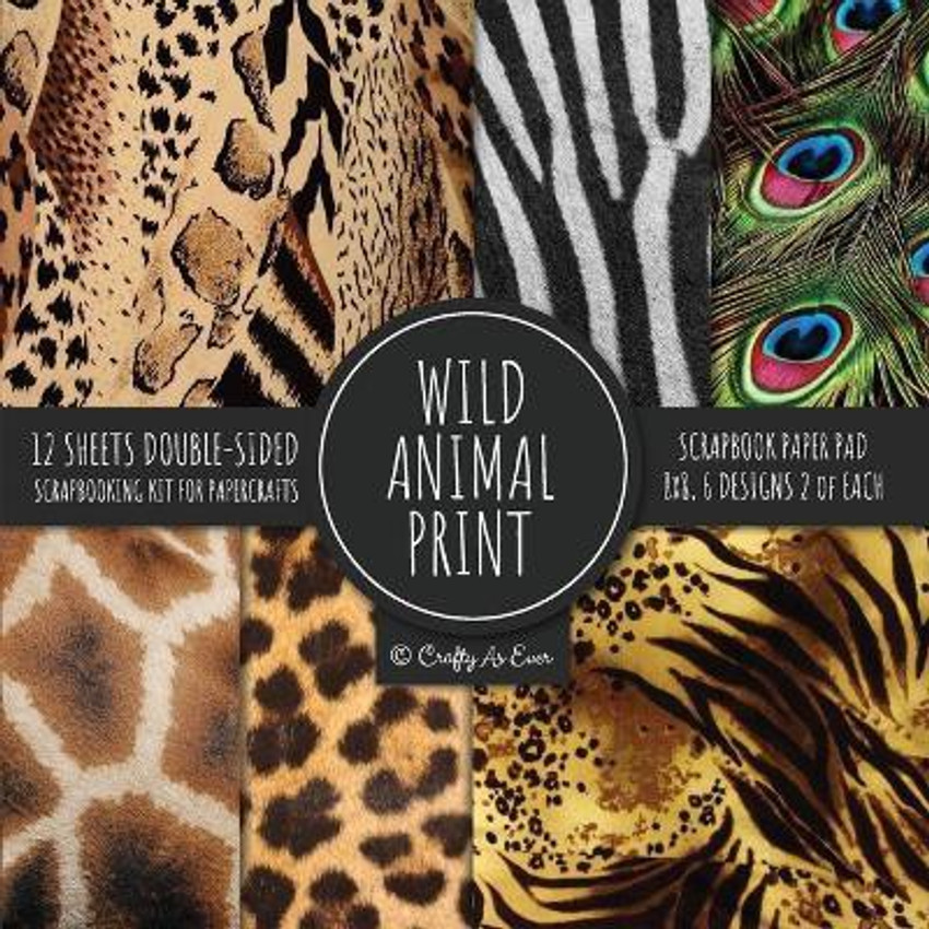 Wild Animal Print Scrapbook Paper Pad 8x8 Scrapbooking Kit for