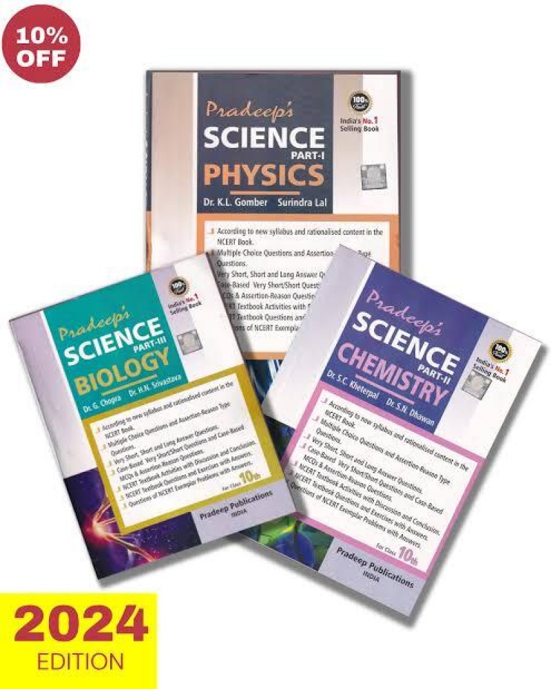 Pradeep Class 10 Science 2024 || Pradeep Class 10th Physics Chemistry and  Biology 2024: Buy Pradeep Class 10 Science 2024 || Pradeep Class 10th  Physics Chemistry and Biology 2024 by DR S.N