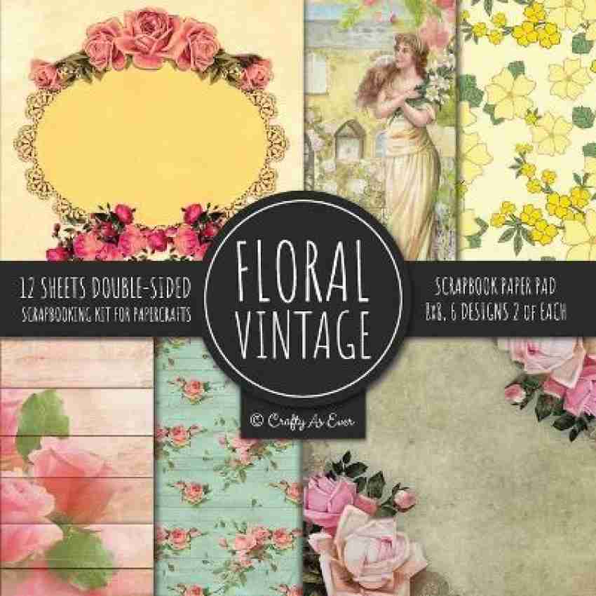  Paper Pack (24sh 6x6) Large Flowers Art Deco FLONZ Vintage  Paper for Scrapbooking and Craft
