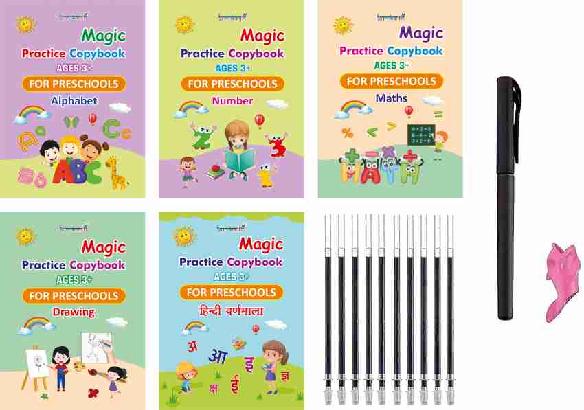 Magic Book For Kids Number & Letter Practice Copy Book (4 Book+ 10 Refill +  1 Pen + 1 Grip) at Rs 110/piece, Kids Books in New Delhi