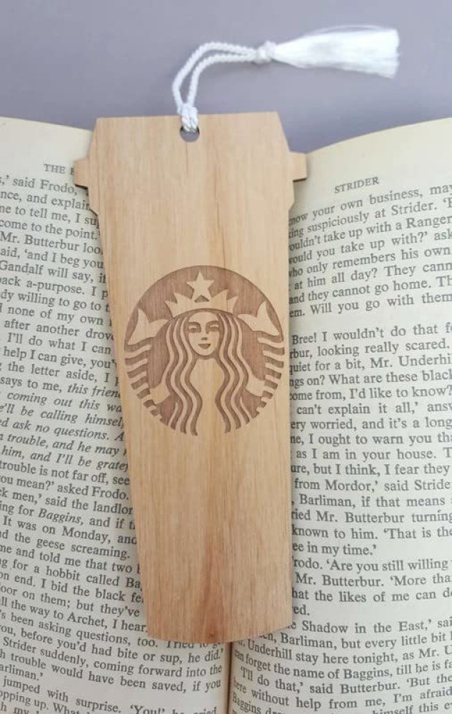 Adventure awaits wooden bookmark