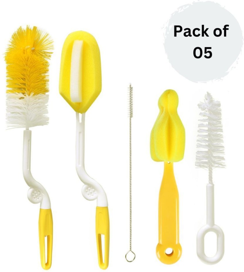 Baby Milk Bottle Nipple Straw Brush Sponge Nylon Cleaning Brush Cleaner  4Pcs