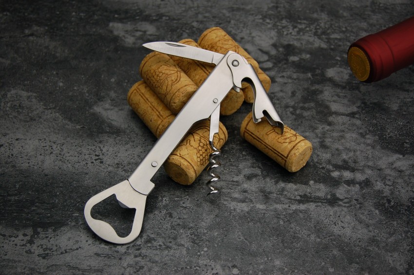  Mini Key Ring Wine Opener, Ultimate Keychain Corkscrew Tool,  Emergency Travel Cork Wine Opener (Black): Home & Kitchen