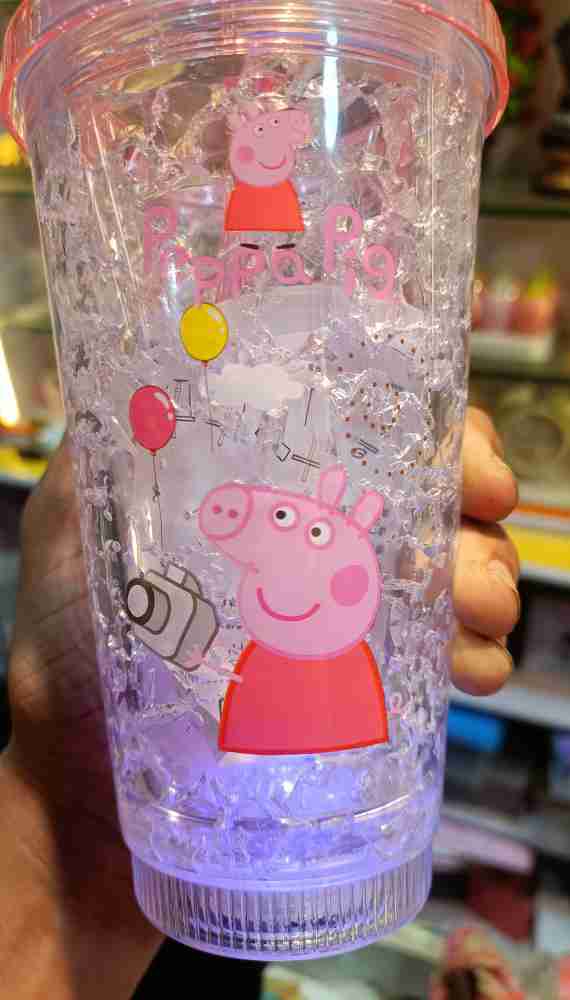 4022-1663: 500ml Peppa Pig Reusable Water Bottle with Flip Straw