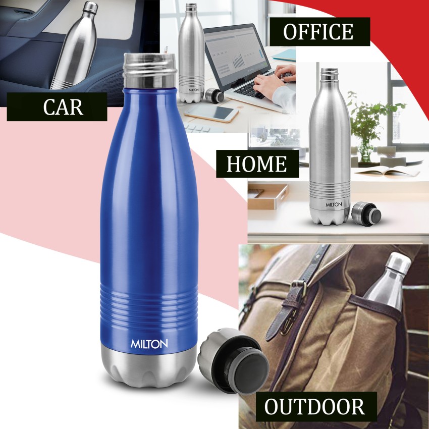 Milton Prudent 500 Thermosteel 24 Hours Hot and Cold Water Bottle, 500 ml,  Blue - AddMeCart