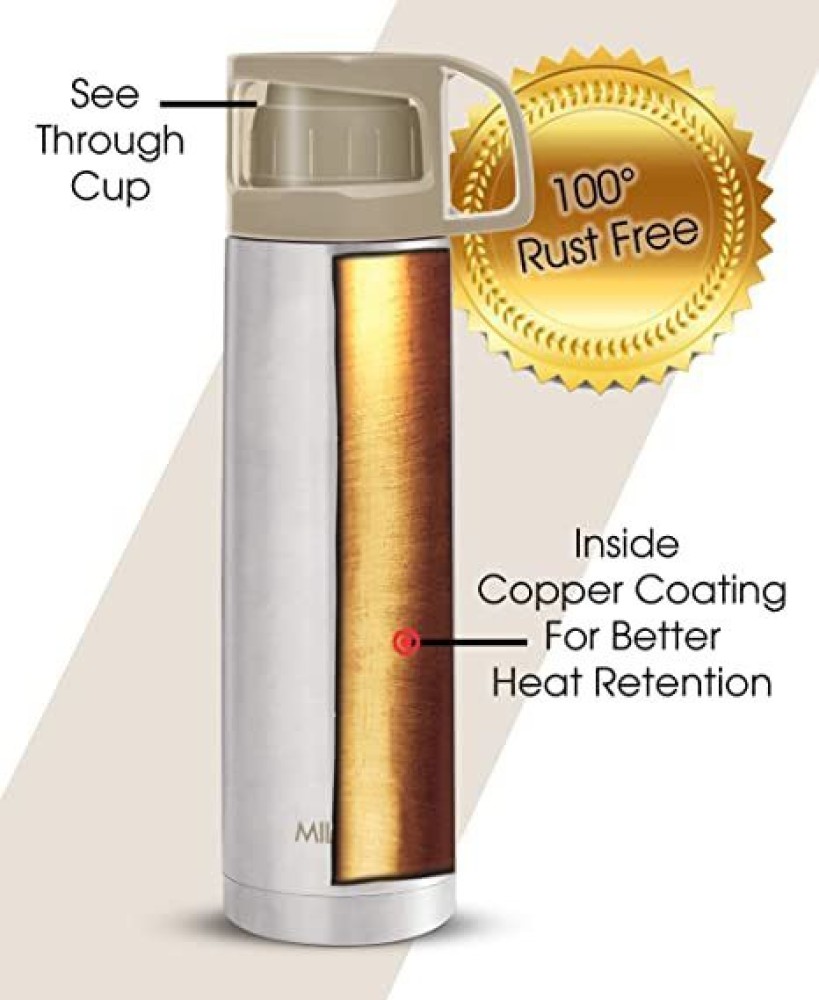 Buy MILTON Cylindrical Metallic Duo Thermo Flask - 1000ml