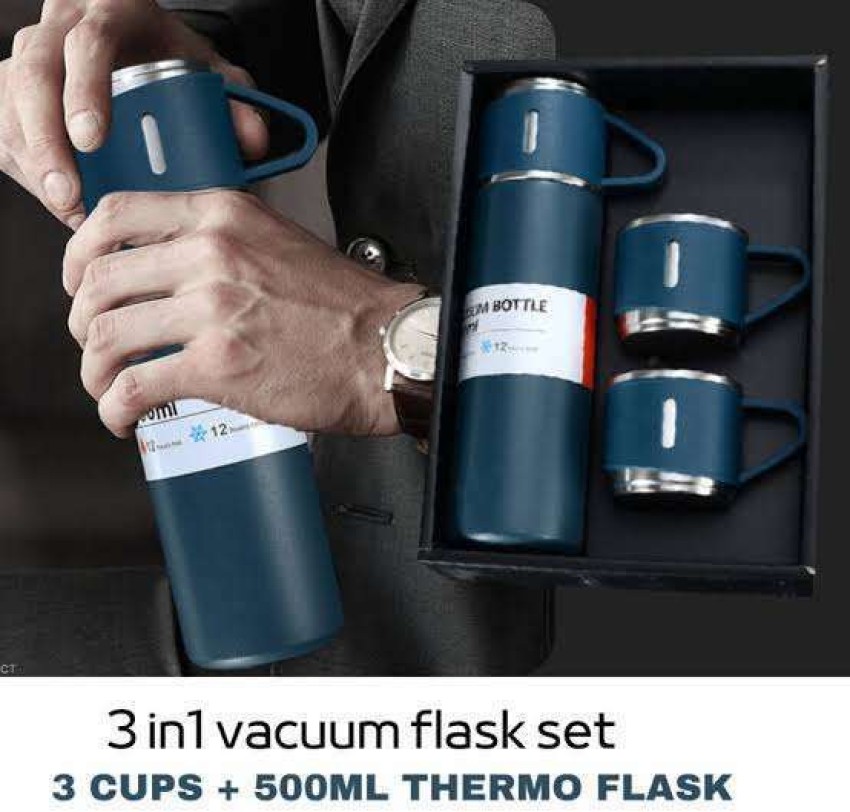 Vacuum Flask Set With 3 Cups