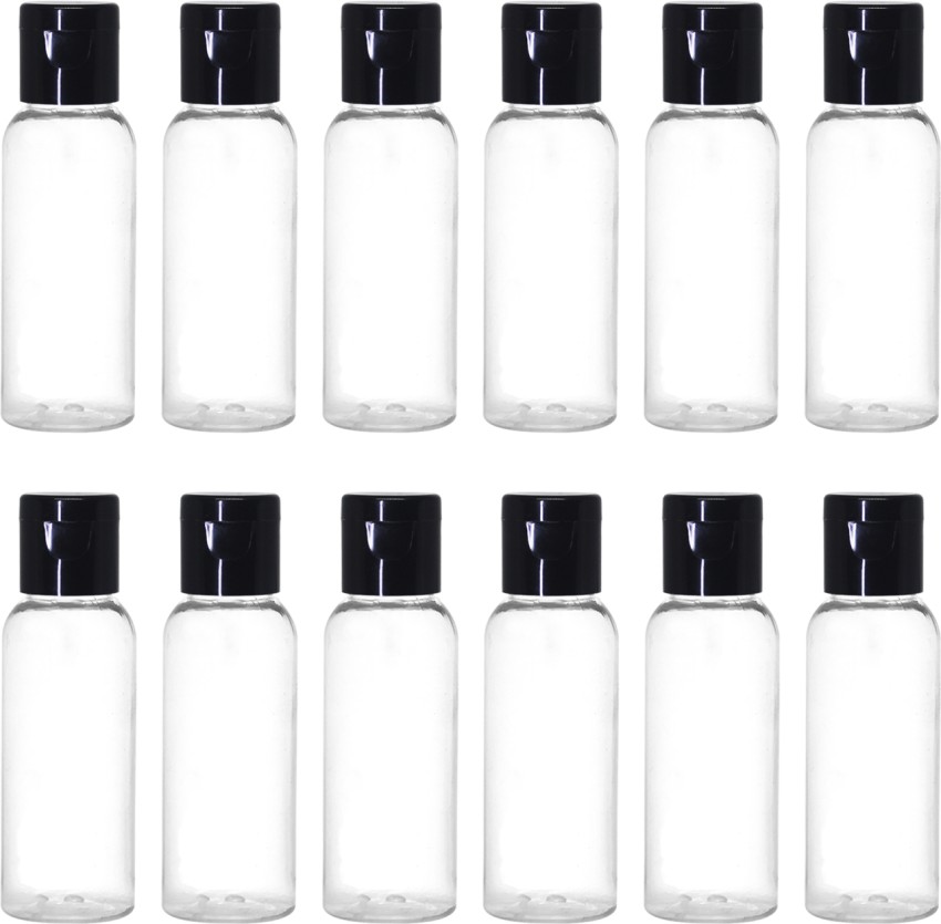 nsb herbals 50ml Empty Clear Plastic Bottles Refillable Travel Size  Cosmetic Containers Small Squeeze Bottles With Black Flip Cap For  Toiletries, Sham