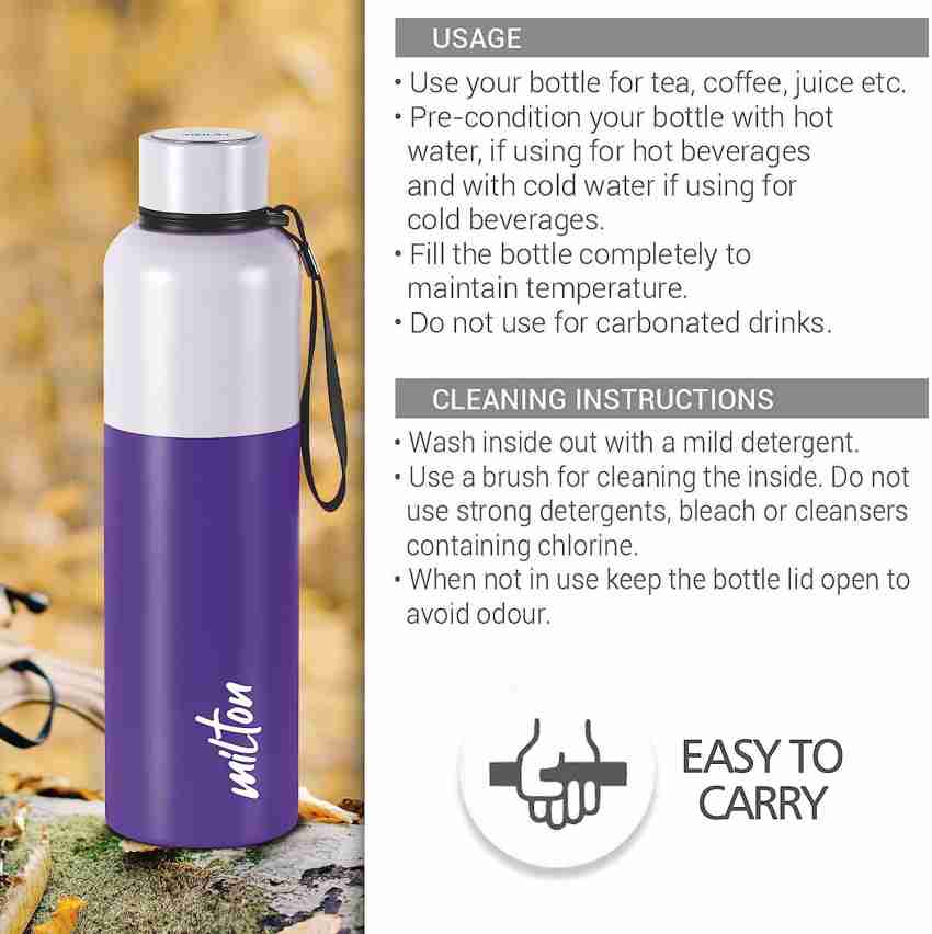 Buy Milton Flip Lid 1000 Thermosteel 24 Hours Hot and Cold Water Bottle  with Bag, 1 Litre, Silver Online at Best Price in India - Snapdeal