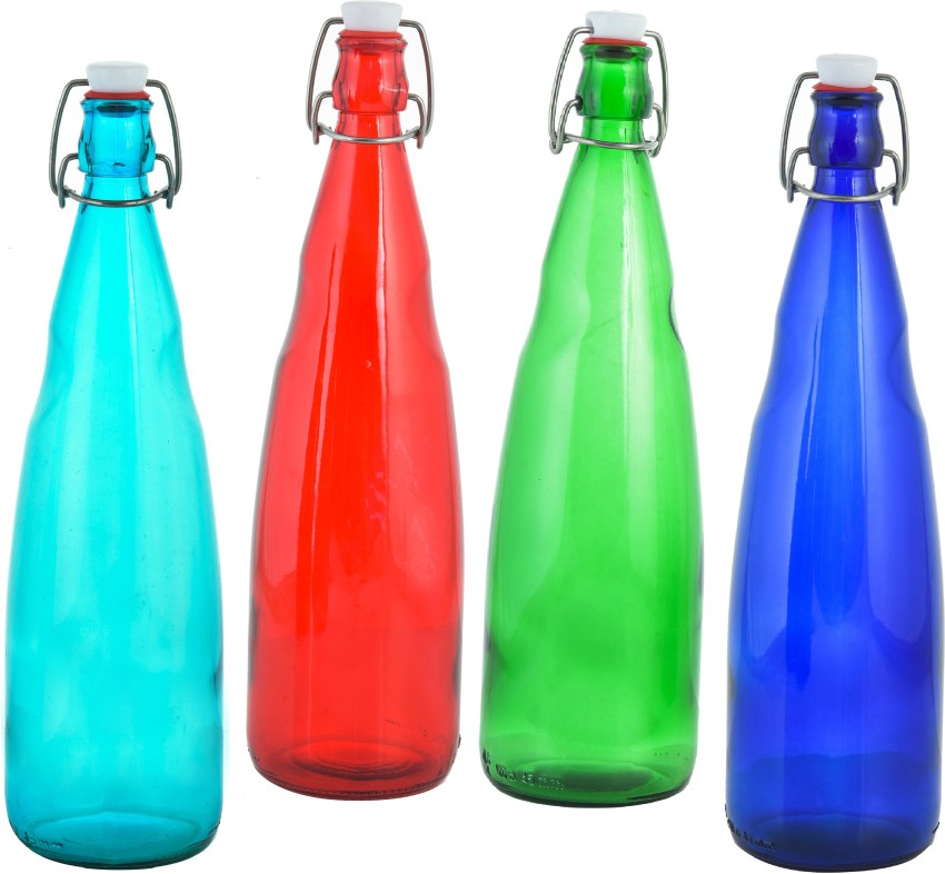 MACHAK Glass Water Bottle For Fridge With Flip Cap, 1 Litre
