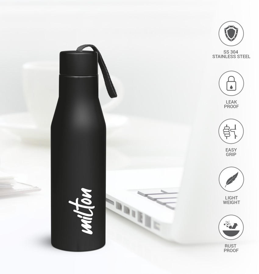 Milton Super 750 Stainless Steel Water Bottle, 650 mL, Silver | Leak Proof | Office Bottle | Gym Bottle | Home | Kitchen | Hiking | Treking Bottle 