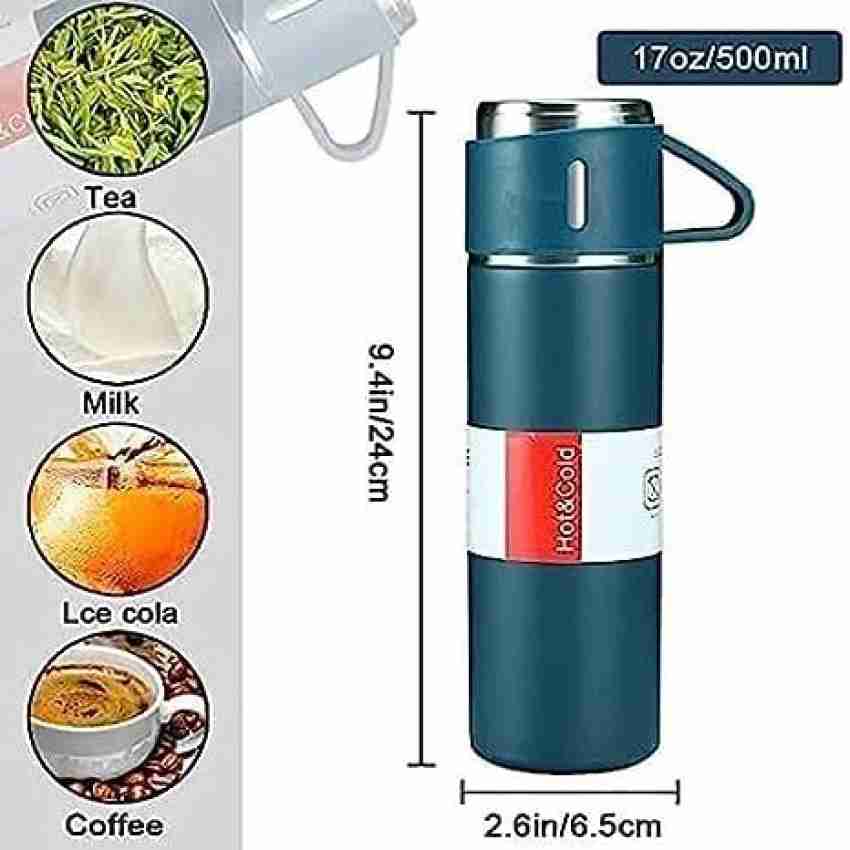 500ml Stainless Steel Vacuum Flask Sets Thermos Bottles with Cups Insulated  Water Bottle Coffee Termos Tumbler