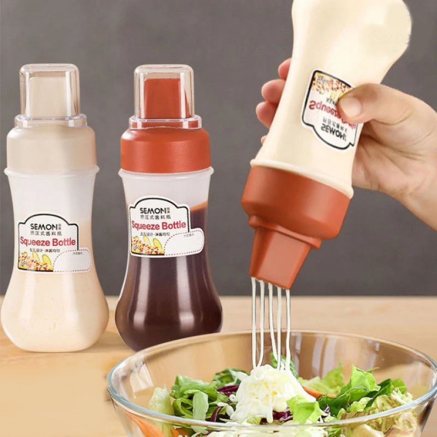Mightlink 1 Set Sauce Squeeze Bottles Leak-Proof Mini Condiment Squeeze Bottles Salad Dressing Jars for Picnic, Size: 7.5