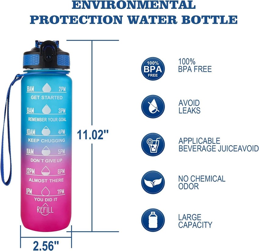 DNkitch Silicone Motivational Water Bottle Boys & Girls for GYM