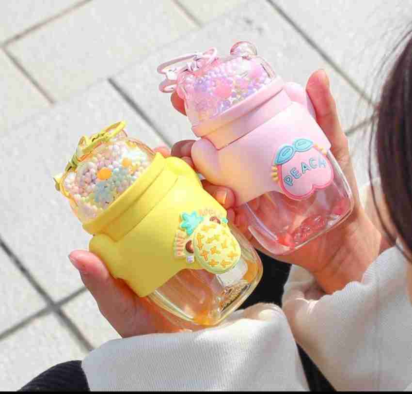 1pc Purple Multifunctional Cartoon Bear Patterned Silicone Bottle