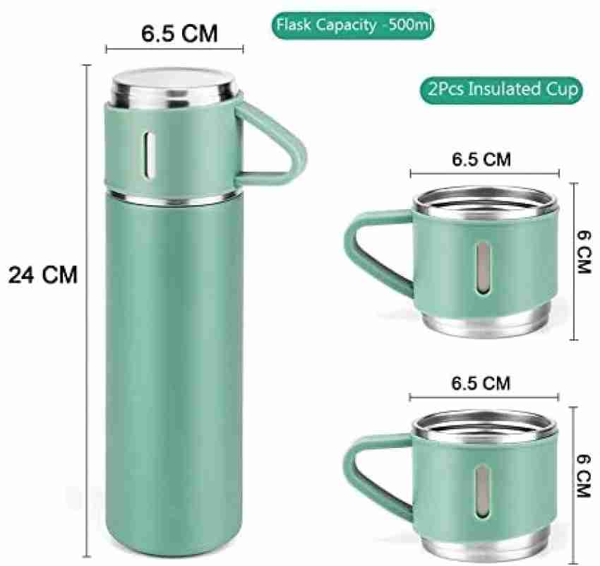 HOFAEL Hot Cold Thermos with Two Cup Coffee Mug 500 ml Leak