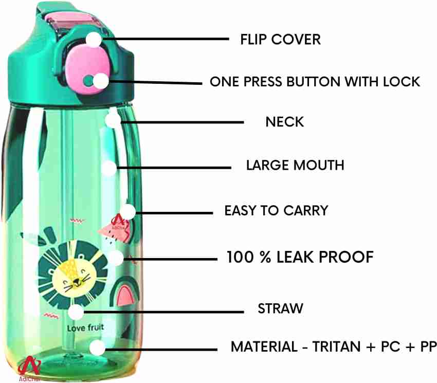 PC PC 350ML Push Straw Bottle -Heart