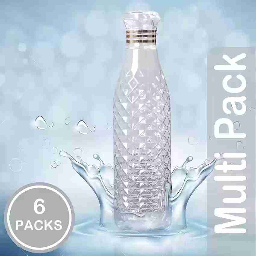 Plastic Crystal Clear Unbreakable Water Bottle for Fridge - Pack of 6 (1000  ml)