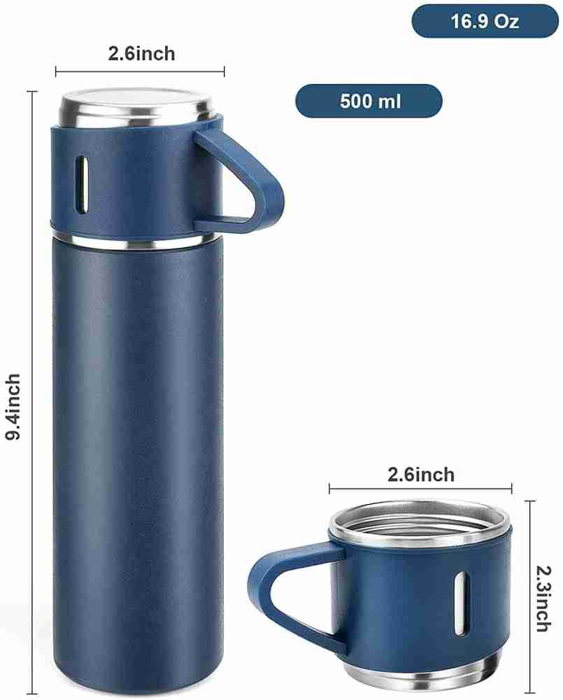 ICONIX Vacuum Flask set 3Cup set for Hot & Cold Drink BPA Free Grey with  Silicon Brush 500 ml Flask - Buy ICONIX Vacuum Flask set 3Cup set for Hot &  Cold
