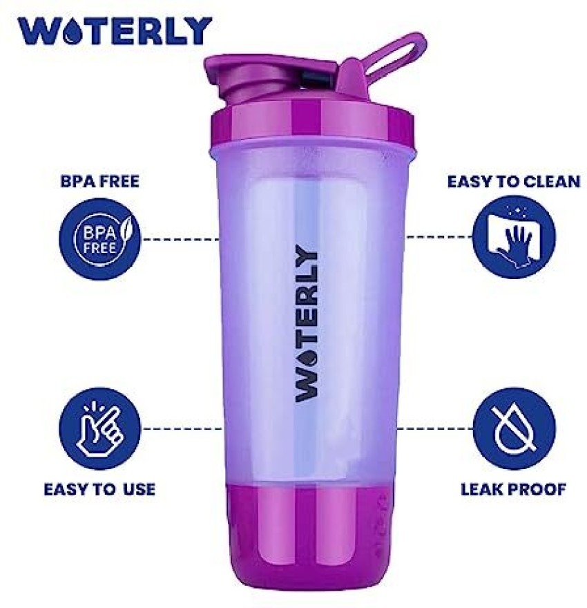 Leak-proof Protein Powder Sports Shaker Bottle With Ball, 600ml