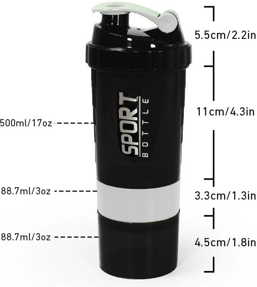 Protein Shaker Bottle, 100% BPA Free Gym Bottle Shaker 17oz Shaker