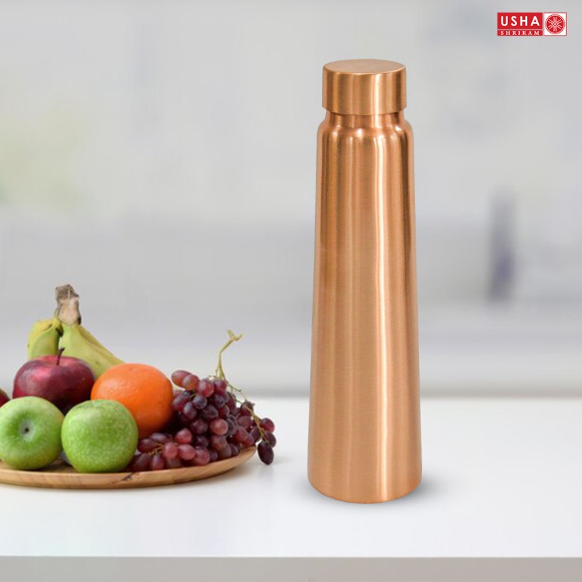 USHA SHRIRAM Pure Copper Water Bottle (1 L) & Copper Matka (8L