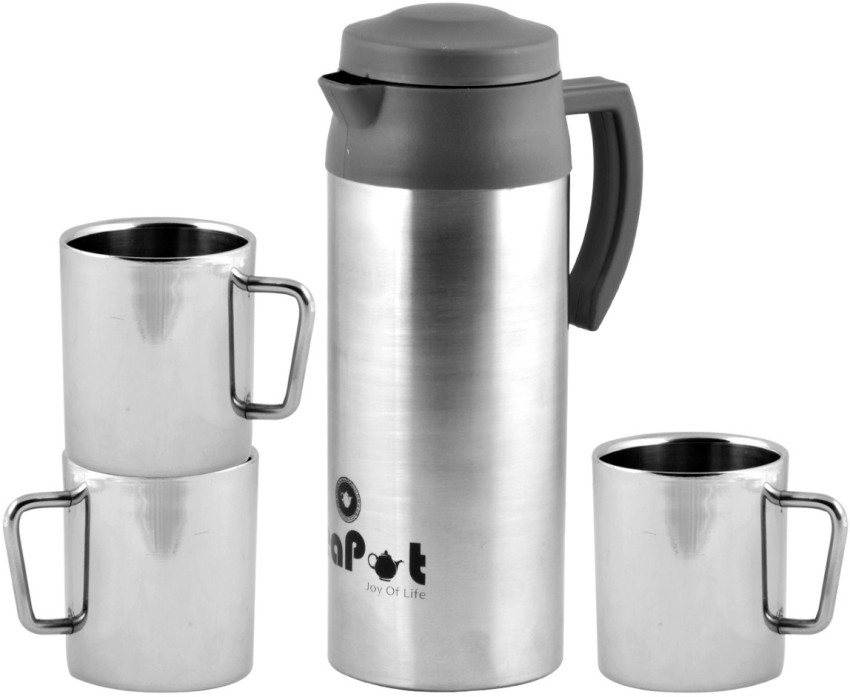 Housify Aura Thermosteel Flask 3 steel cups 300ml combo Tea