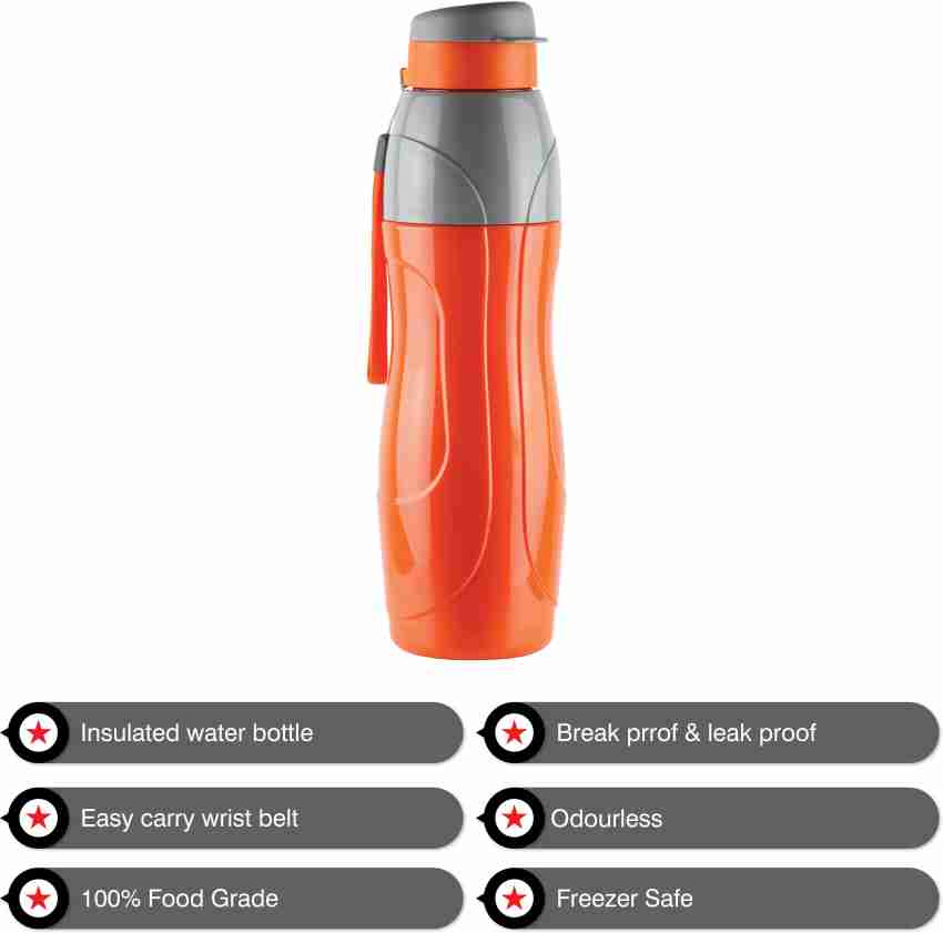 Cello Puro Plastic Sports Insulated Water Bottle,Set of 4, Assorted (900 ML)