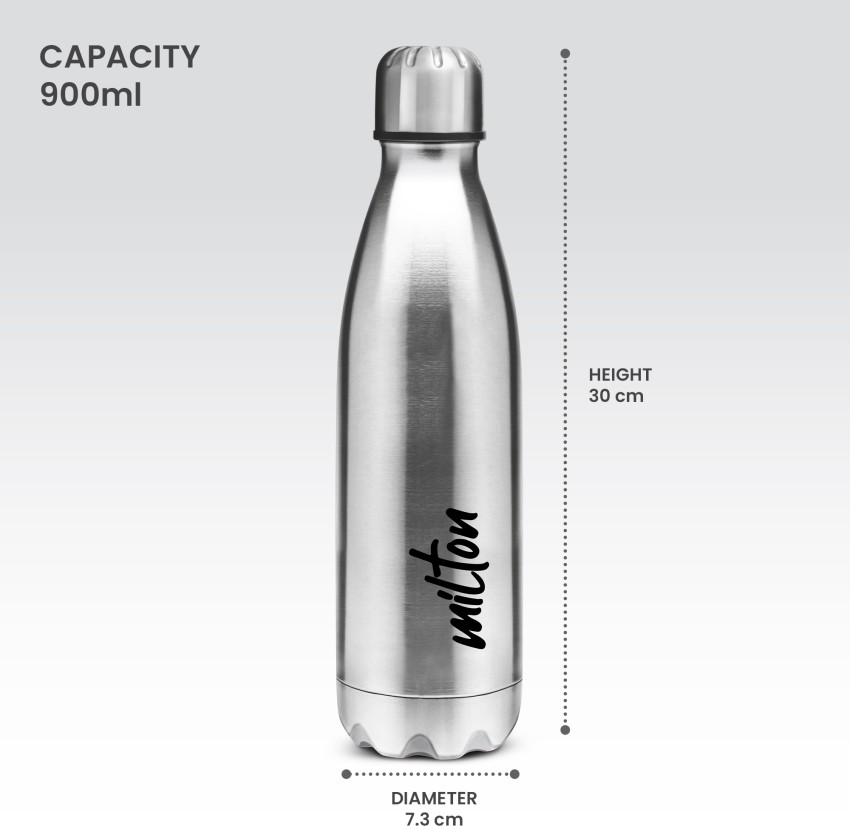 Milton Stainless Steel Water Bottle, 880 ml, Silver