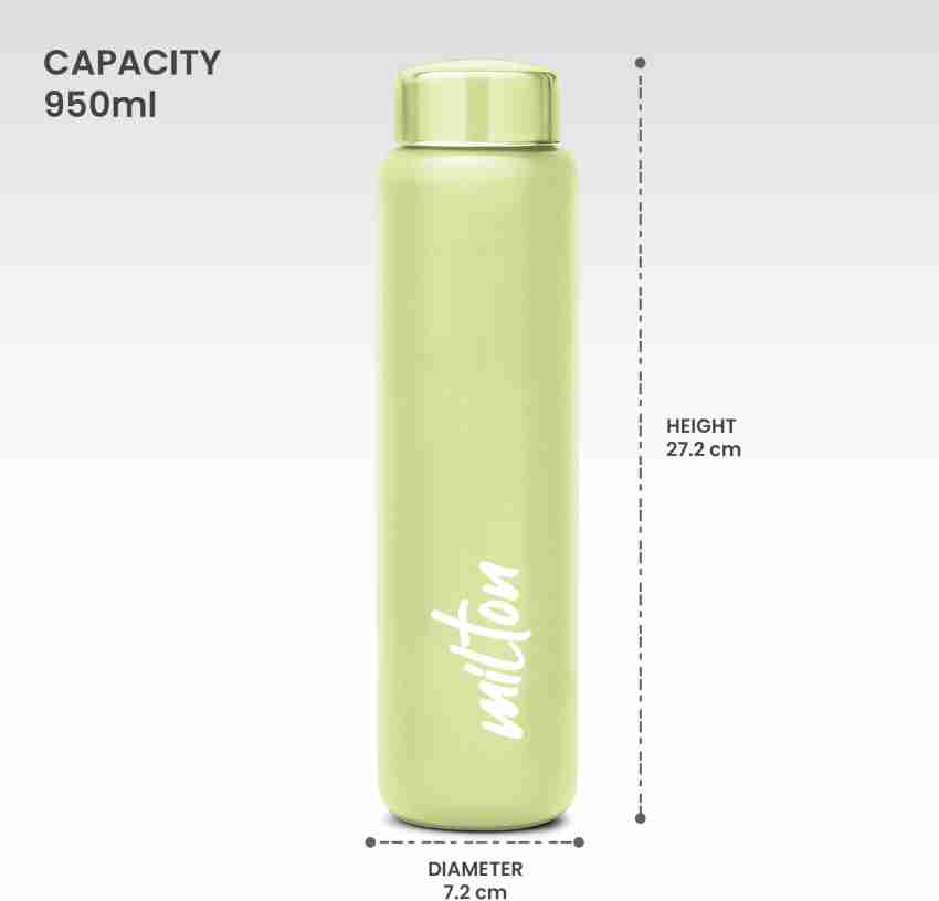 Milton Aqua 1000 Stainless Steel Water Bottle, Set of 3, 950 ml Each, Silver | Leak Proof | Office Bottle | Gym Bottle | Home | Kitchen | Hiking 