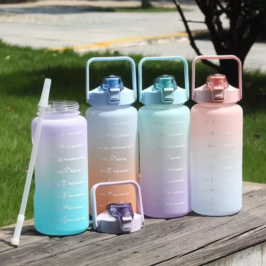 2L Gallon Motivational Water Bottle With Straw Leakproof BPA Free