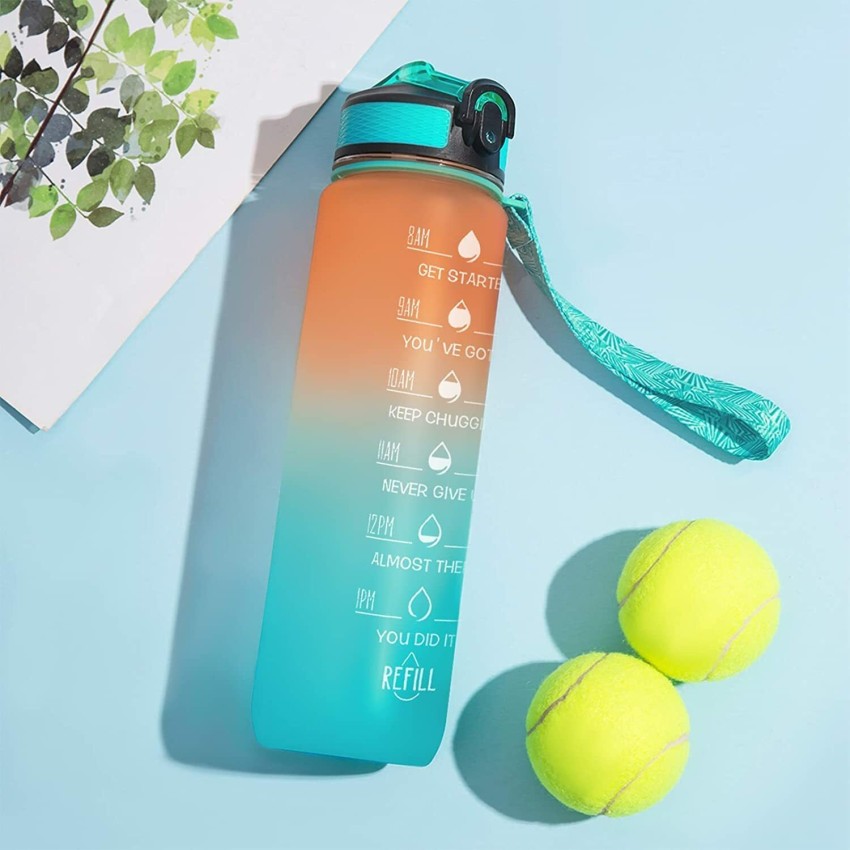 DNkitch Silicone Motivational Water Bottle Boys & Girls for GYM Office  School college 1000 ml Water