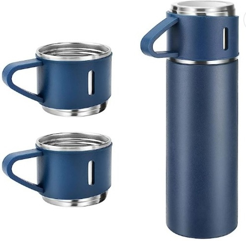 Vacuum flask with 2 cups, grey