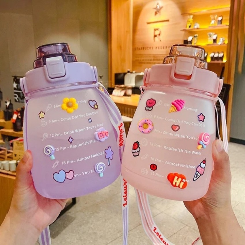 Kawaii Bear Cup 1.3L Tumbler With Straw Cute Water Bottle For Girl Kid  Large Cap