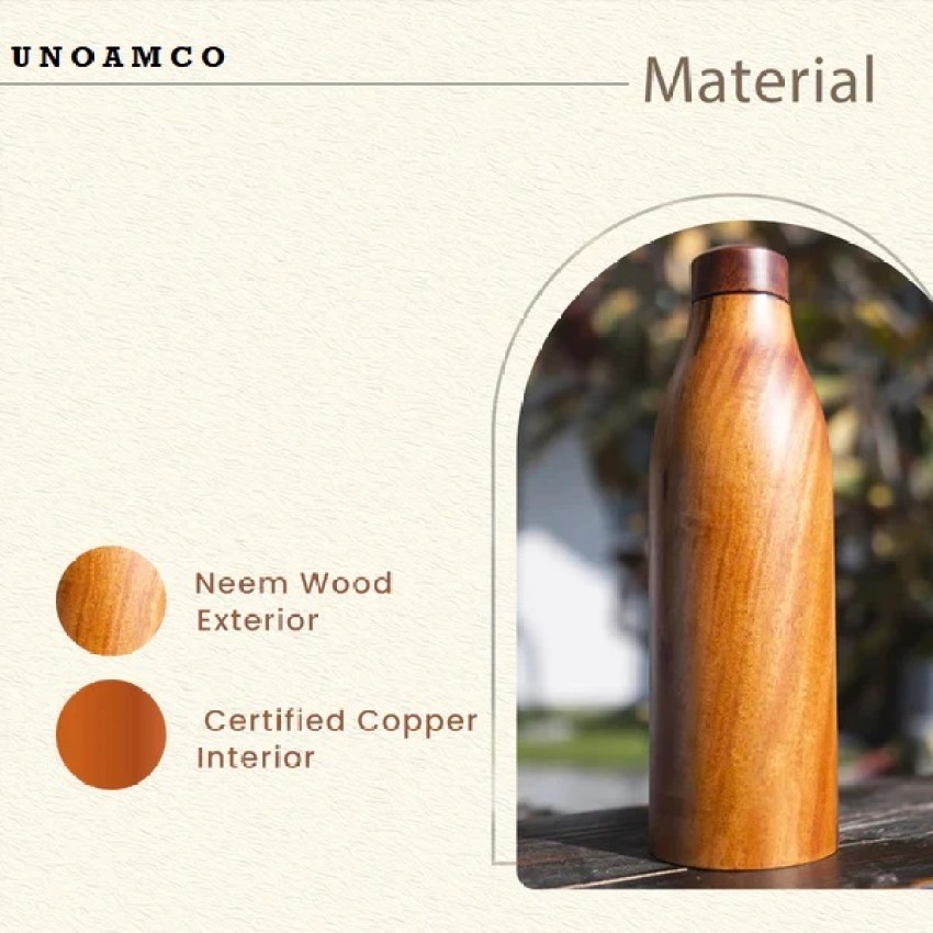UNOAMCO NEEM WOODEN COPPER BOTTLE 950 ml Bottle - Buy UNOAMCO NEEM WOODEN  COPPER BOTTLE 950 ml Bottle Online at Best Prices in India - Sports &  Fitness