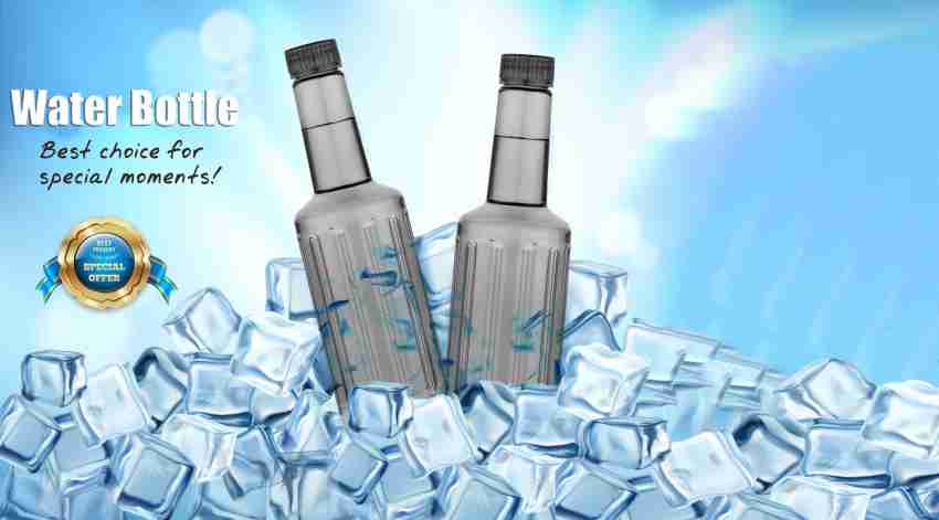 2Mech Crystal clear Plastic Fridge Water Bottles For School College